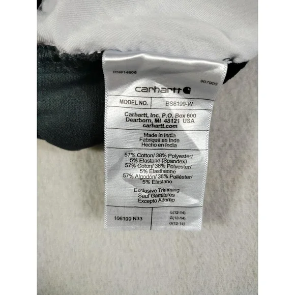 Carhartt‎ Shorts Womens Large Black Relaxed Fit Stretch Utility Pockets Ripstop - Picture 4 of 9